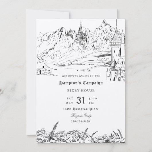 Fantasy Landscape Role Pspelen Game Campaign Kaart (Voorkant)