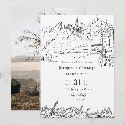 Fantasy Landscape Role Pspelen Game Campaign Kaart (Voorkant / Achterkant)