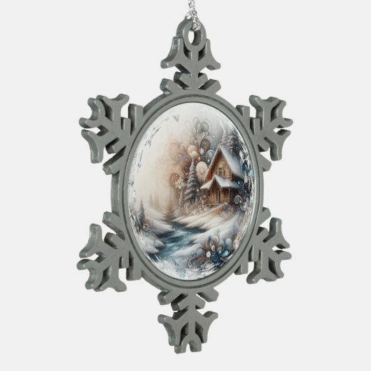 Fantasy Landscape Snowflake Ornament (Links)
