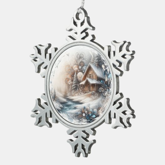 Fantasy Landscape Snowflake Ornament (Rechts)