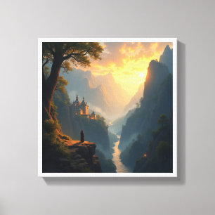Fantasy Landschap Digitale Muurschilderingen Canvas Afdruk