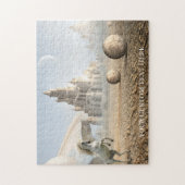 Fantasy Landschap met Unicorn en Castle Puzzle Legpuzzel (Verticaal)