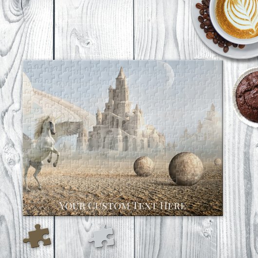 Fantasy Landschap met Unicorn en Castle Puzzle Legpuzzel