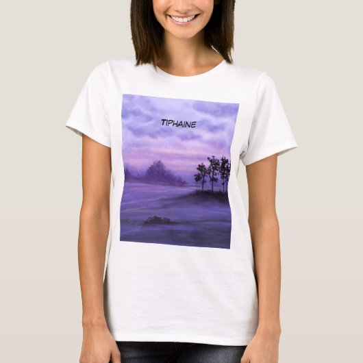 Fantasy Landschap Paarse Latte Mok T-shirt (Voorkant)