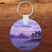 Fantasy Landschap Paarse Sleutelhanger (Achterkant)