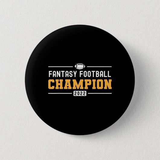 Fantasy League Champ 2022 Winner Fantasy Football Ronde Button 5,7 Cm (Voorkant)