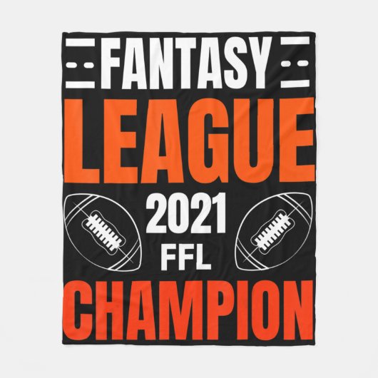 Fantasy League Champion Football 2021 Winner vinta Fleece Deken (Voorkant)