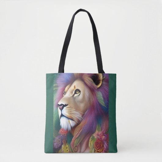 Fantasy Leeuw Leo Spirituele Gids Mystiek Whimsica Tote Bag (Voorkant)