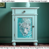 Fantasy Leopard in Aqua Water DV8L Decoupage Tissuepapier