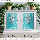 Fantasy Leopard in Aqua Water DV8R Decoupage Tissuepapier