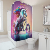 Fantasy Leuke Eenhoorn Rijfiets Douchegordijn (In situ)