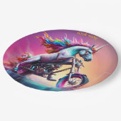 Fantasy Leuke Eenhoorn Rijfiets Papieren Bordje (Gekanteld)
