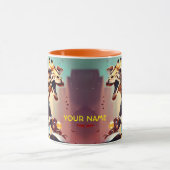 Fantasy Leuke Giraffe Riding Bike Mok (Midden)