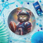 Fantasy Leuke Kat Football Uniform Papieren Bordje (Feest)