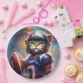 Fantasy Leuke Kat Football Uniform Papieren Bordje (Feest)