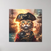 Fantasy Leuke Kat Pirate Pet Canvas Afdruk (Voorkant)