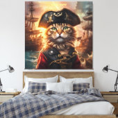 Fantasy Leuke Kat Pirate Pet Canvas Afdruk (Insitu (Slaapkamer))