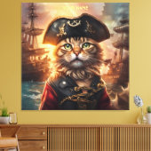 Fantasy Leuke Kat Pirate Pet Canvas Afdruk (Insitu (Woonkamer))