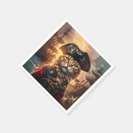 Fantasy Leuke Kat Pirate Pet Servet (Hoek)