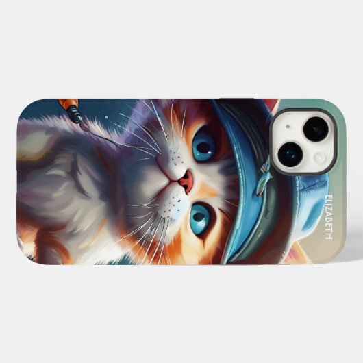 Fantasy Leuke Kat Vist Rod Case-Mate iPhone Case (Achterkant (horizontaal))