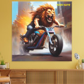 Fantasy Leuke Leeuw Rijfiets Canvas Afdruk (Insitu (Woonkamer))