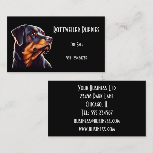 Fantasy Leuke Rottweiler, Fantasy Fantasy Visitekaartje (Voorkant / Achterkant)