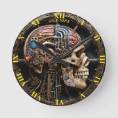 Fantasy Leuke Steampunk Open Brein Ronde Klok (Voorkant)