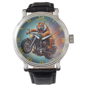 Fantasy Leuke Tijger Rijfiets Horloge