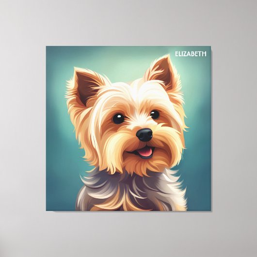 Fantasy Leuke Yorkshire Terrier, Fantasy Canvas Afdruk (Voorkant)
