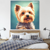 Fantasy Leuke Yorkshire Terrier, Fantasy Canvas Afdruk (Insitu (Slaapkamer))