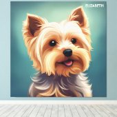 Fantasy Leuke Yorkshire Terrier, Fantasy Canvas Afdruk (Insitu (Houten vloer))