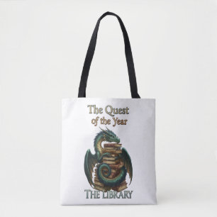 Fantasy Lezende Draak Bibliothecaris   De Queeste  Tote Bag
