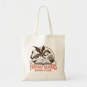 Fantasy lezers boekenclub draak en boek tote bag