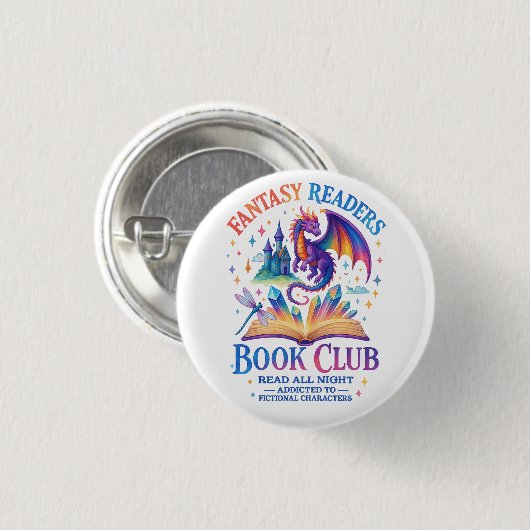 Fantasy Lezers Boekenclub.... Ronde Button 3,2 Cm (Voorkant /achterkant)
