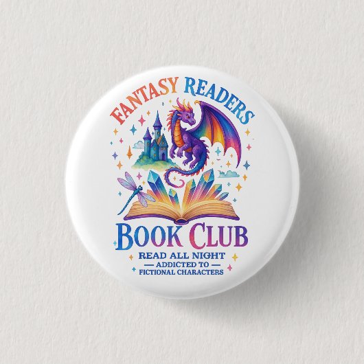 Fantasy Lezers Boekenclub.... Ronde Button 3,2 Cm (Voorkant)