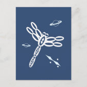 Fantasy Libel en OuterSpace Scheur, blauw, wit Briefkaart (Voorkant)
