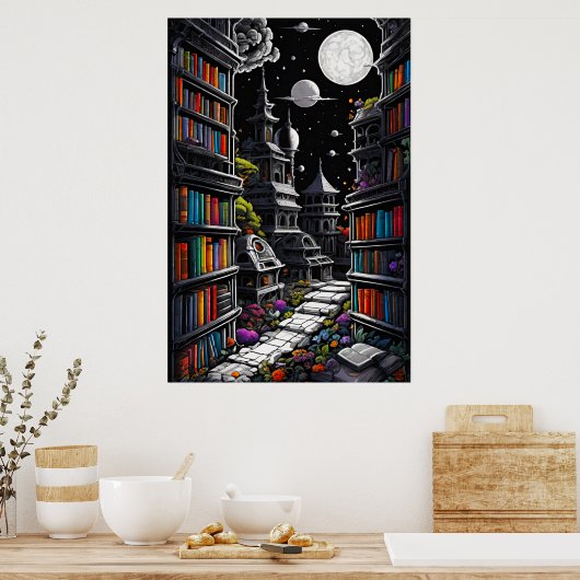Fantasy Library Poster (Keuken)
