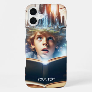 Fantasy Lieve Jongensstad Boek iPhone 16 Plus Hoesje