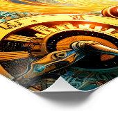 Fantasy Lieve Steampunk Tijd Wizard Perfect Poster (Hoek)