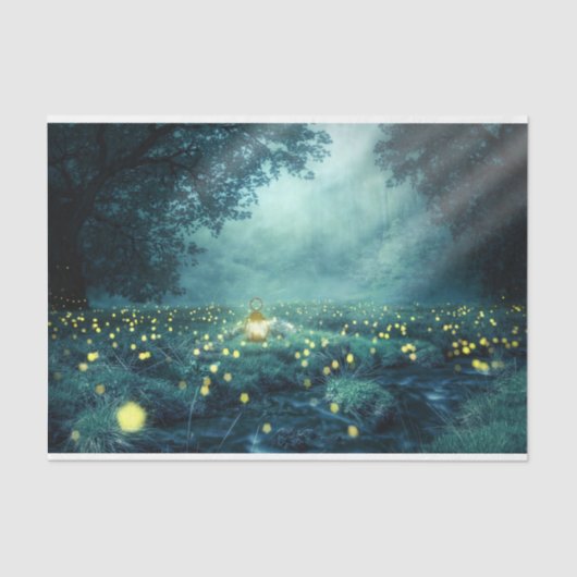 Fantasy Lightening Bugs Forest Decoupage Tissuepapier (Voorkant)