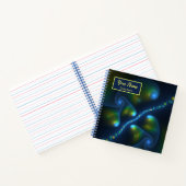 Fantasy Lights Abstract Blauw Gele Kunstnaam Notitieboek (Binnen)