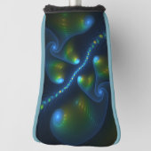 Fantasy Lights Abstract Blauw Groen Geel Fractaal Golfheadcover (Draai 90)