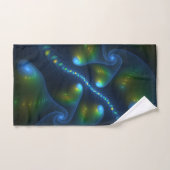 Fantasy Lights Abstract Blauw Groen Geel Fractal Bad Handdoek (Handdoek)