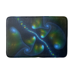 Fantasy Lights Abstract Blauw Groen Geel Fractal Badmat