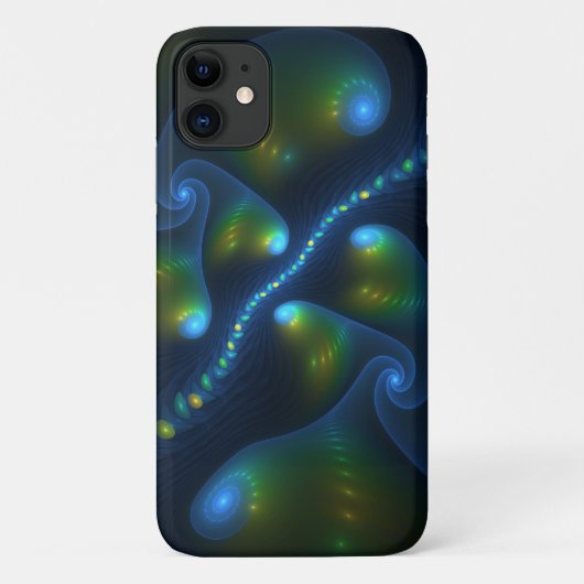 Fantasy Lights Abstract Blauw Groen Geel Fractal Case-Mate iPhone Case (Achterkant)