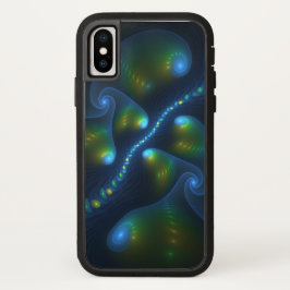 Fantasy Lights Abstract Blauw Groen Geel Fractal Case-Mate iPhone Case
