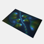 Fantasy Lights Abstract Blauw Groen Geel Fractal Deurmat (Schuin)