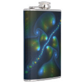 Fantasy Lights Abstract Blauw Groen Geel Fractal Heupfles (Rechts)