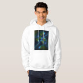 Fantasy Lights Abstract Blauw Groen Geel Fractal Hoodie (Voorkant volledig)