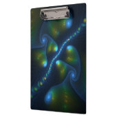 Fantasy Lights Abstract Blauw Groen Geel Fractal Klembord (Links)